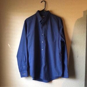 Van Heusen Shirt Men’s Blue Long Sleeve Pinstripe Button Down Shirt M 15-15 1/2